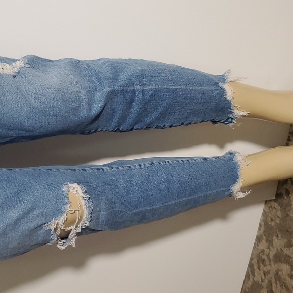 Abercrombie & Fitch Distressed Super Skinny Ankle Mid Rise Jeans Size 16/33 - Picture 2 of 13